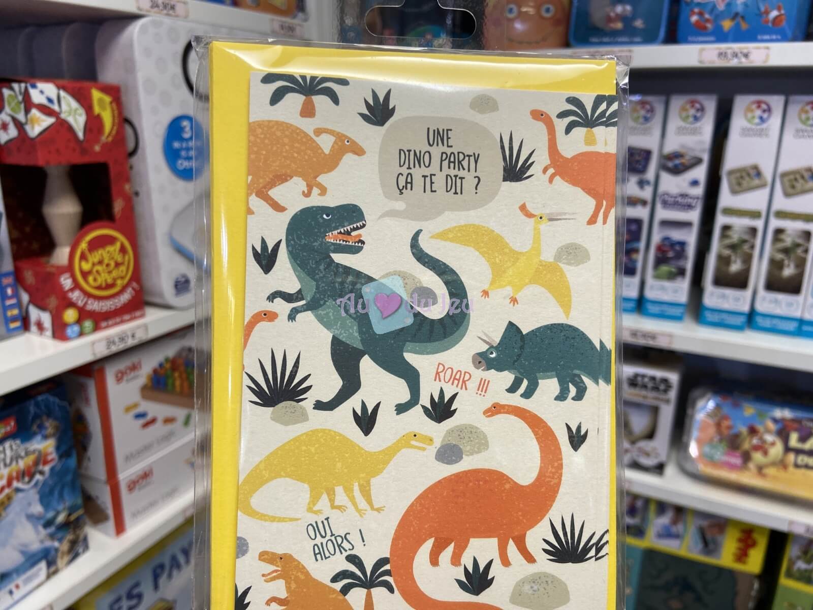 6 Cartes Invitations Dinosaures