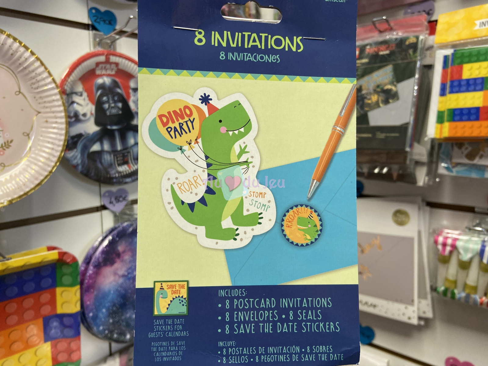 8 Invitations Dino Party