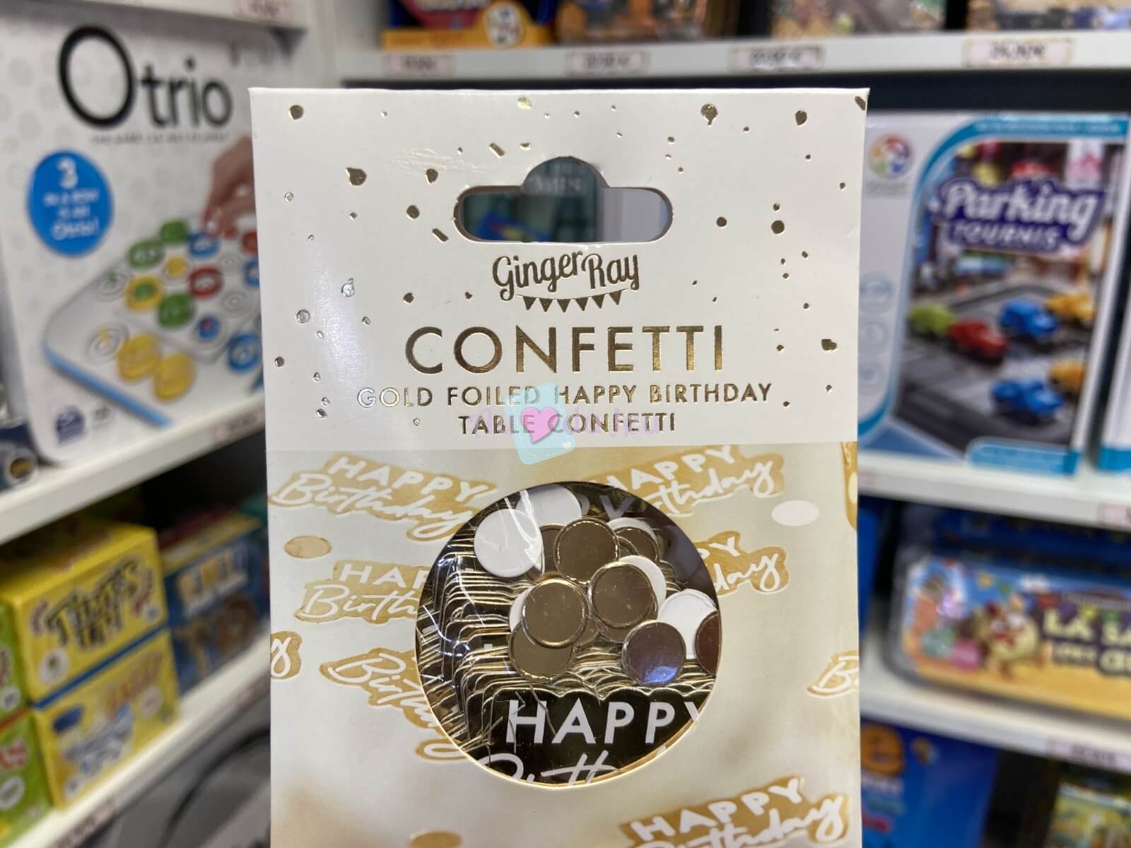 Confettis Blancs et Dorés Happy Birthday