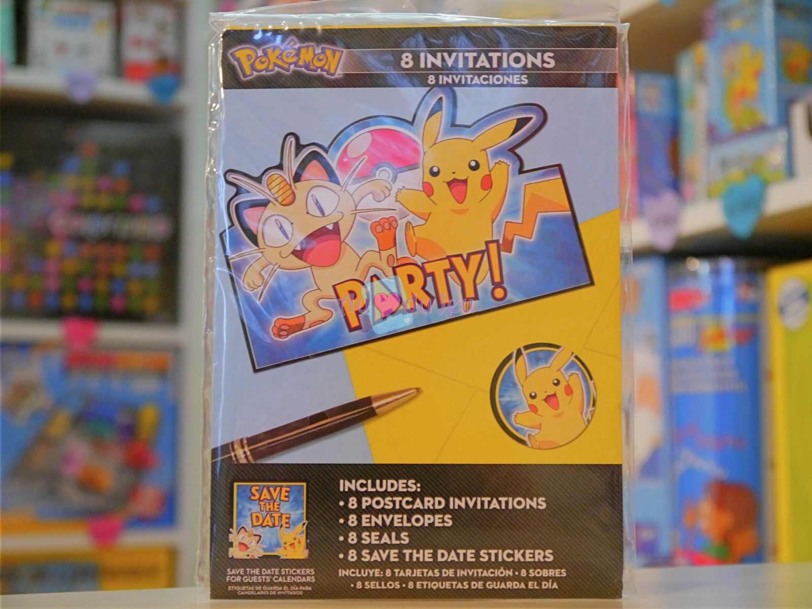8 Cartes Invitation Pokemon