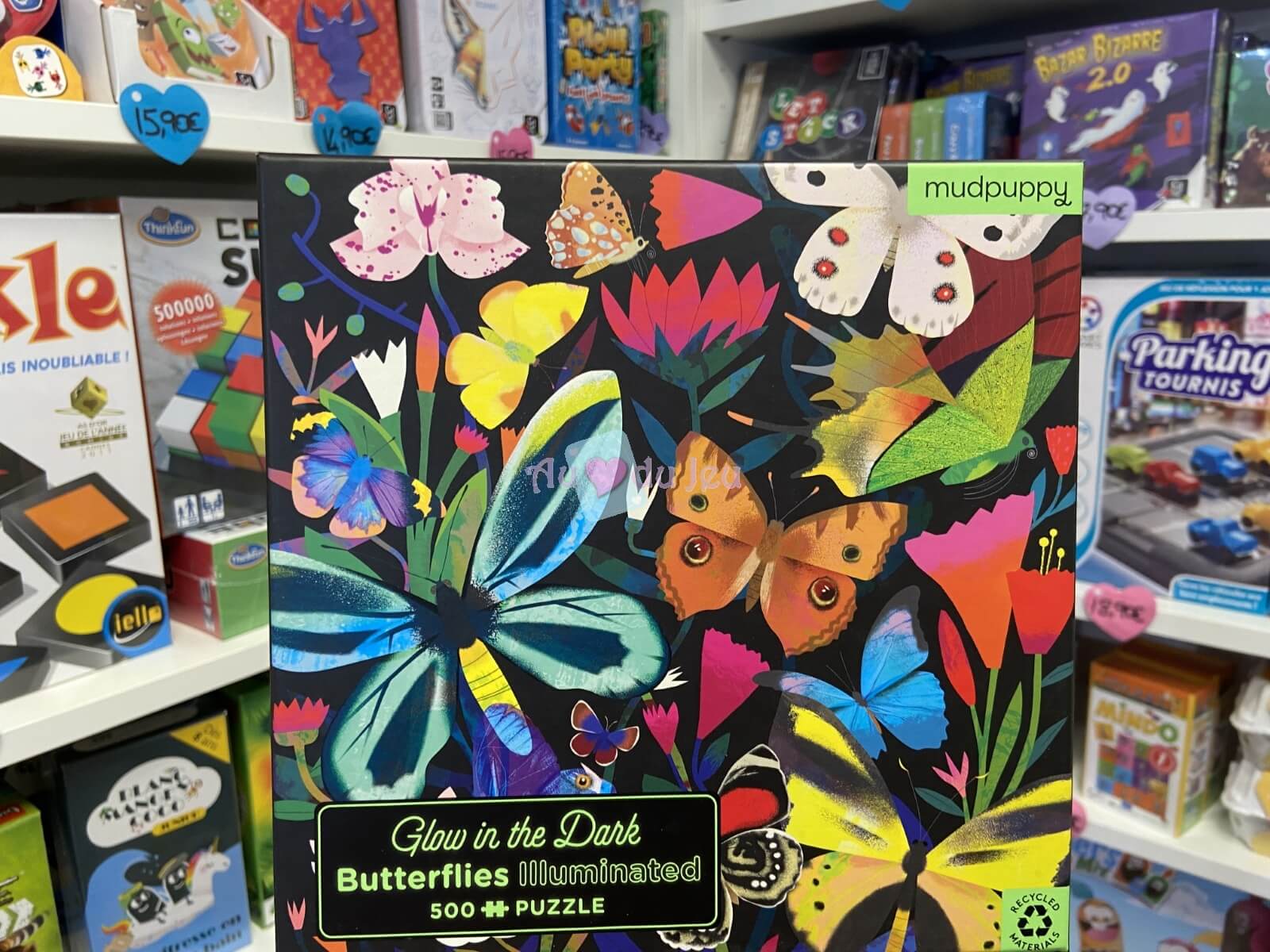 Puzzle 500 Pièces Phospho - Papillons Mudpuppy