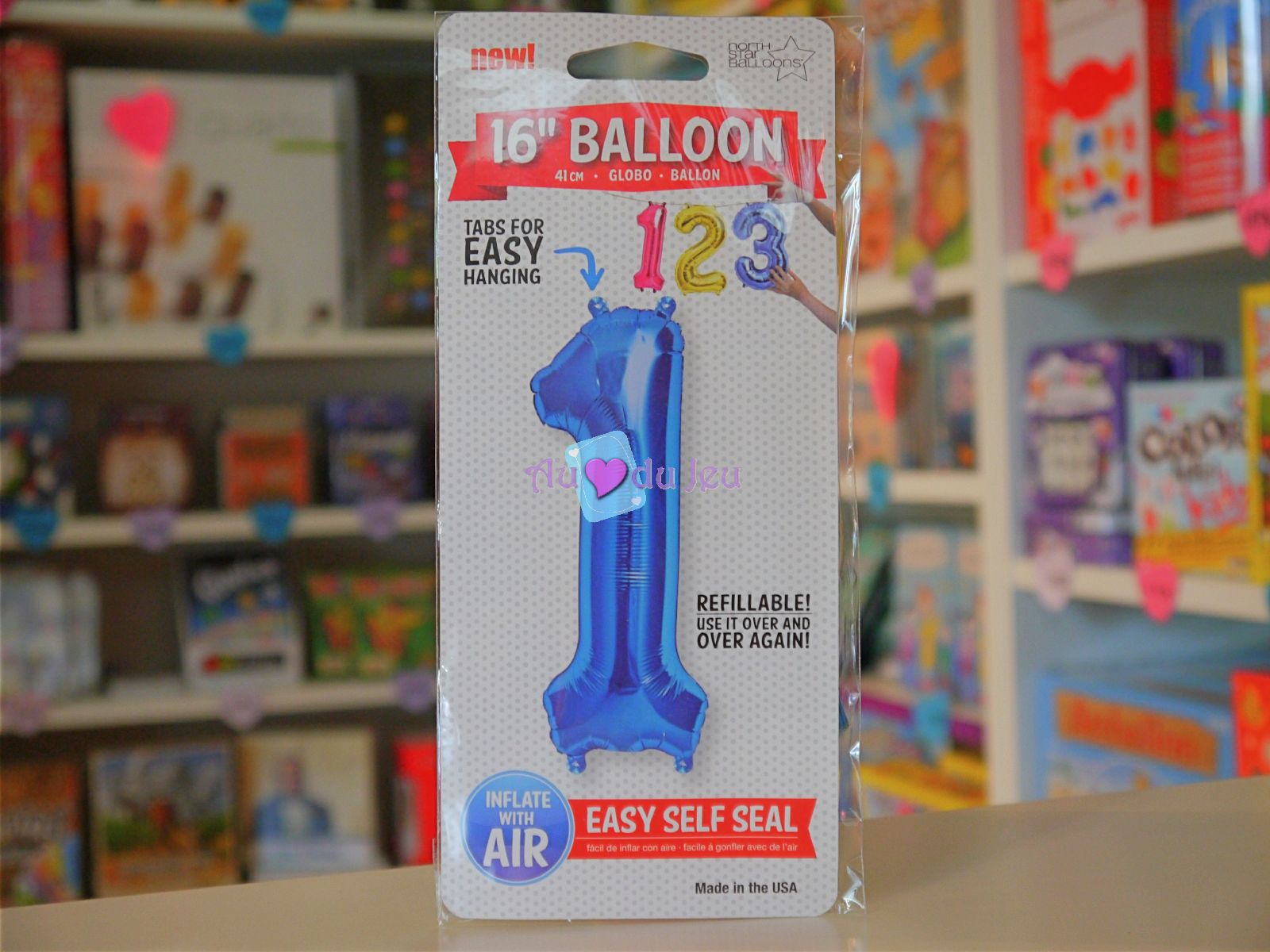 Ballon Chiffre 1 Bleu à Air