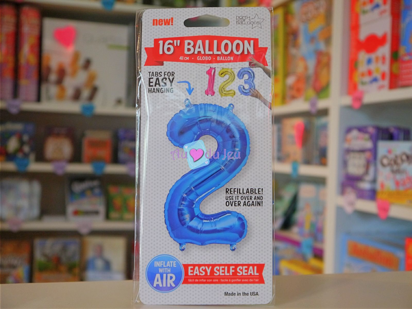 Ballon Chiffre 2 Bleu à Air
