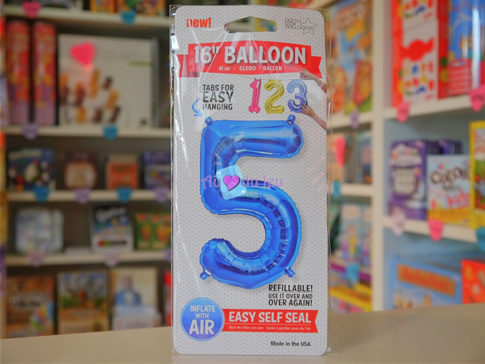 Ballon Chiffre 5 Bleu à Air