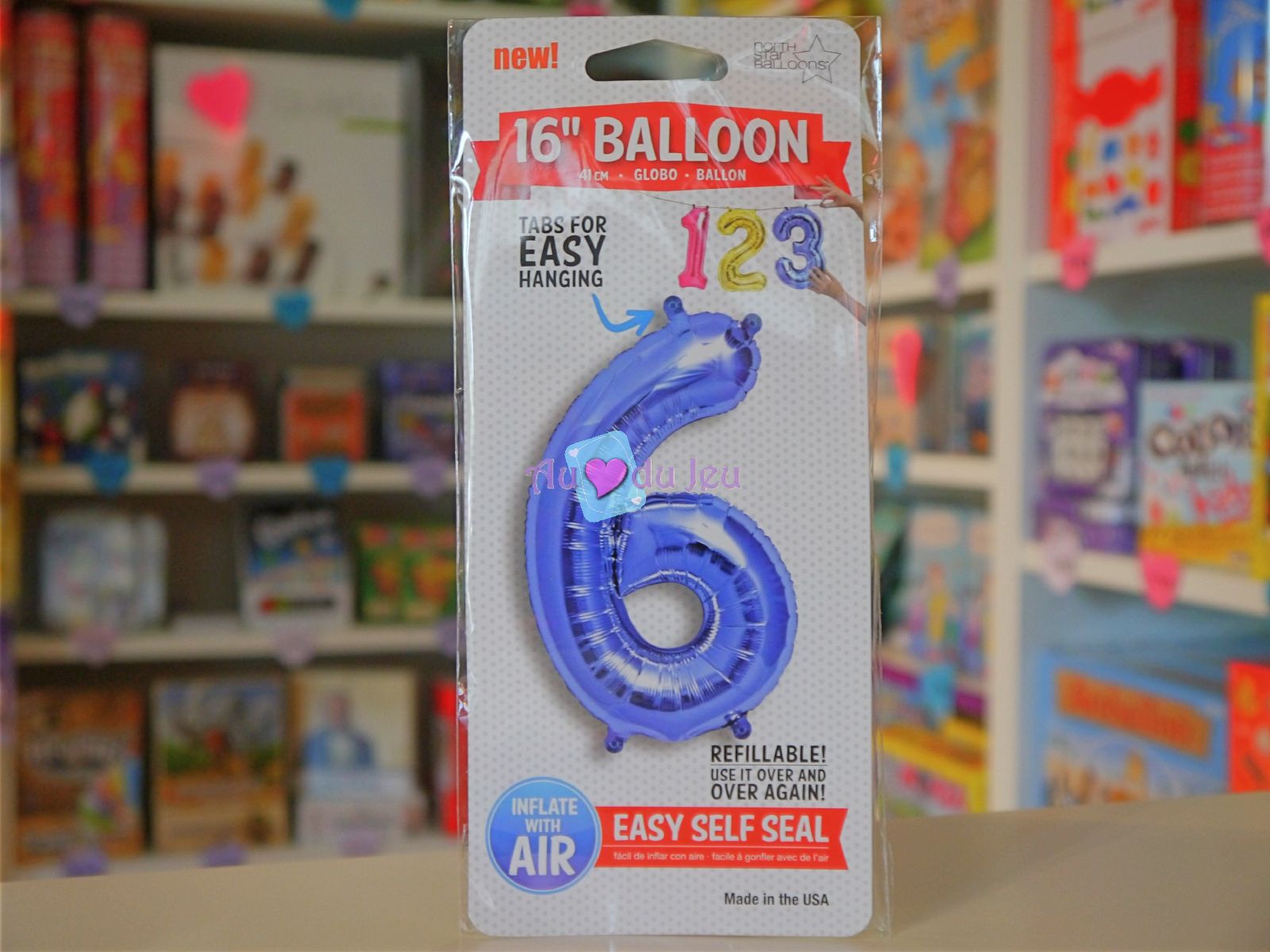 Ballon Chiffre 6 Bleu à Air