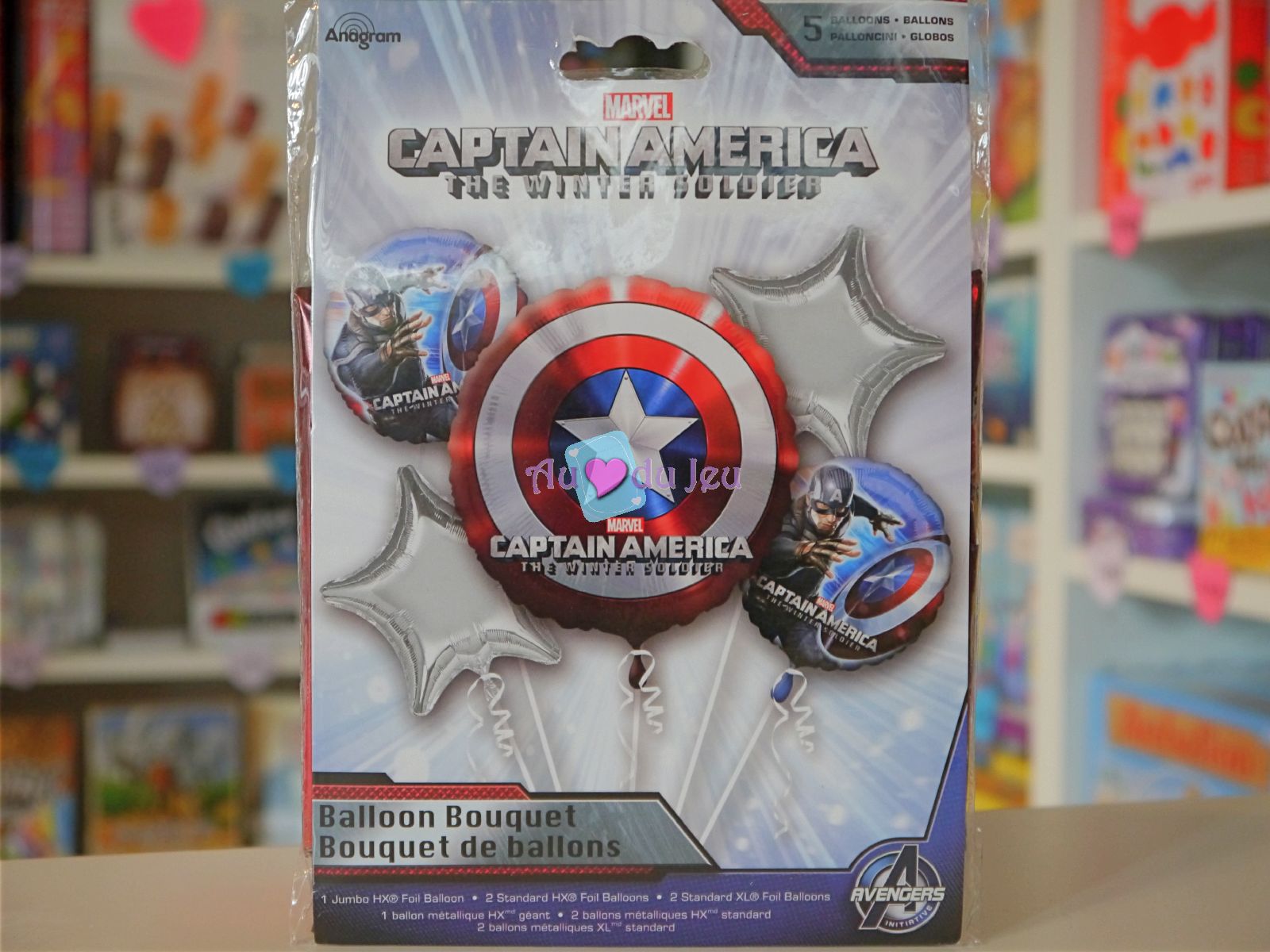 5 Ballons Hélium Captain America