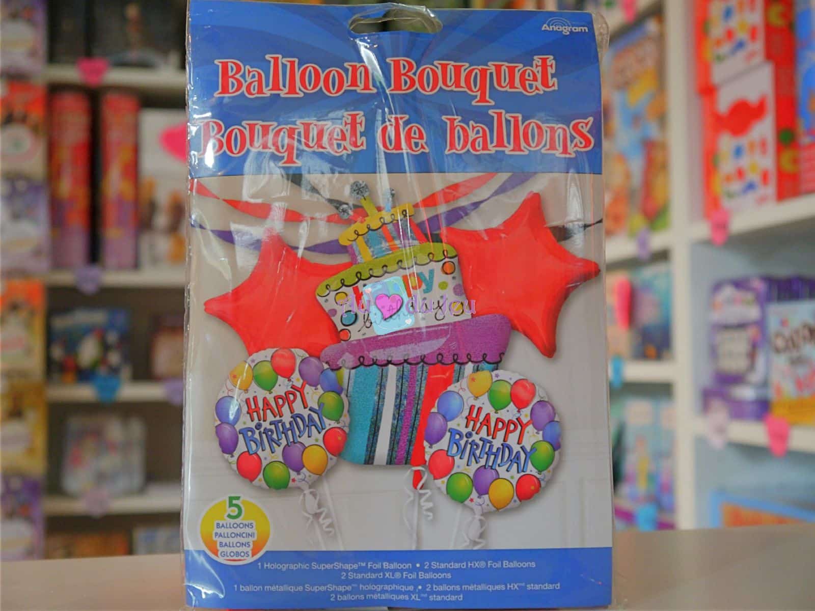 5 Ballons Hélium Happy Birthday