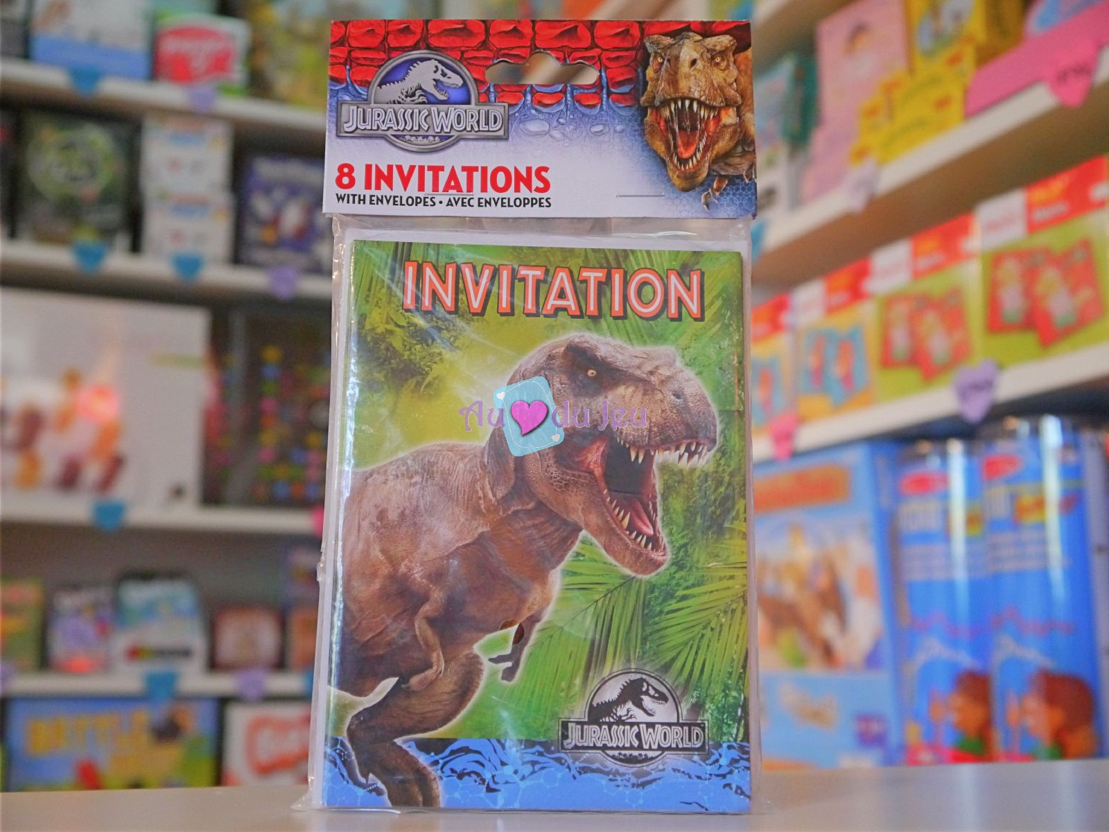 8 Cartes Invitations Jurassic World