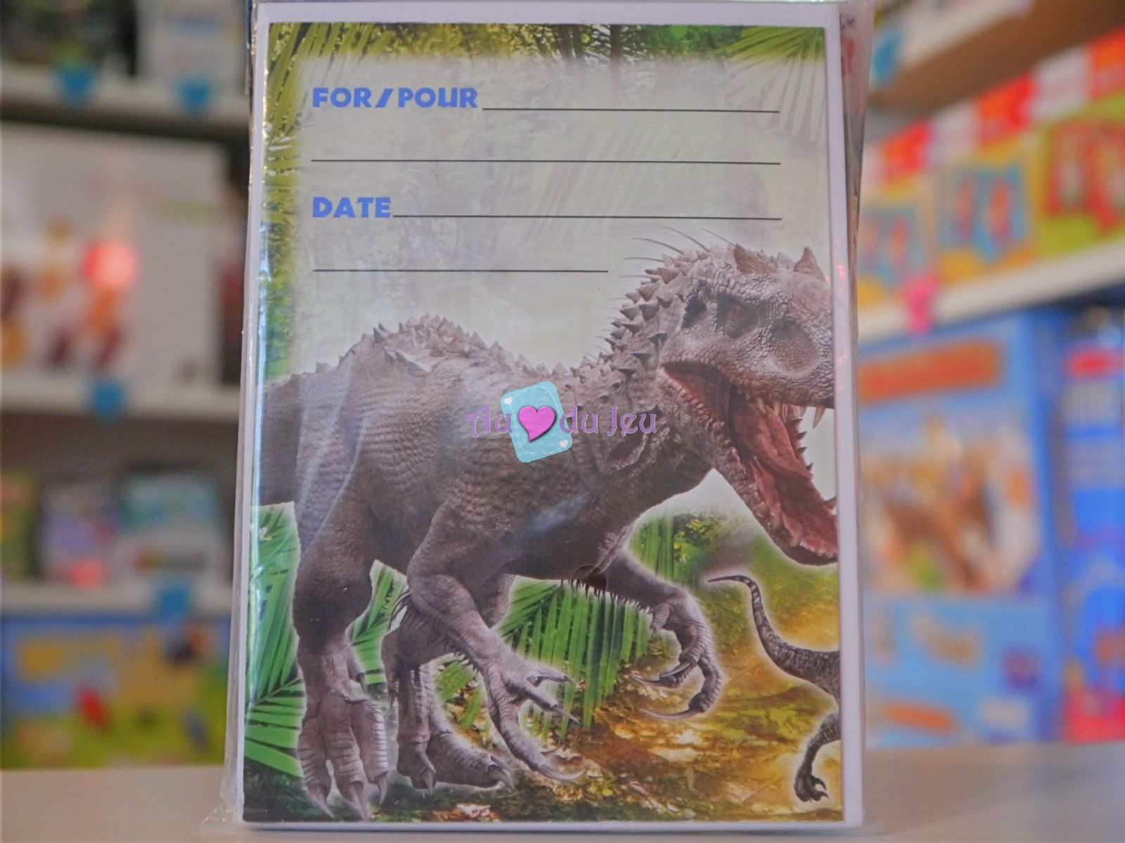 8 Cartes Invitations Jurassic World