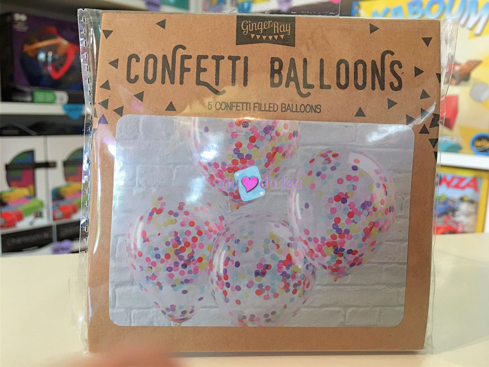 5 Ballons Confetti Rose 