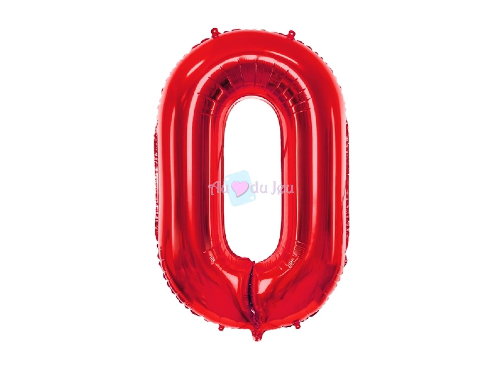 Ballon Chiffre 0 - Rouge (86 Cm) 