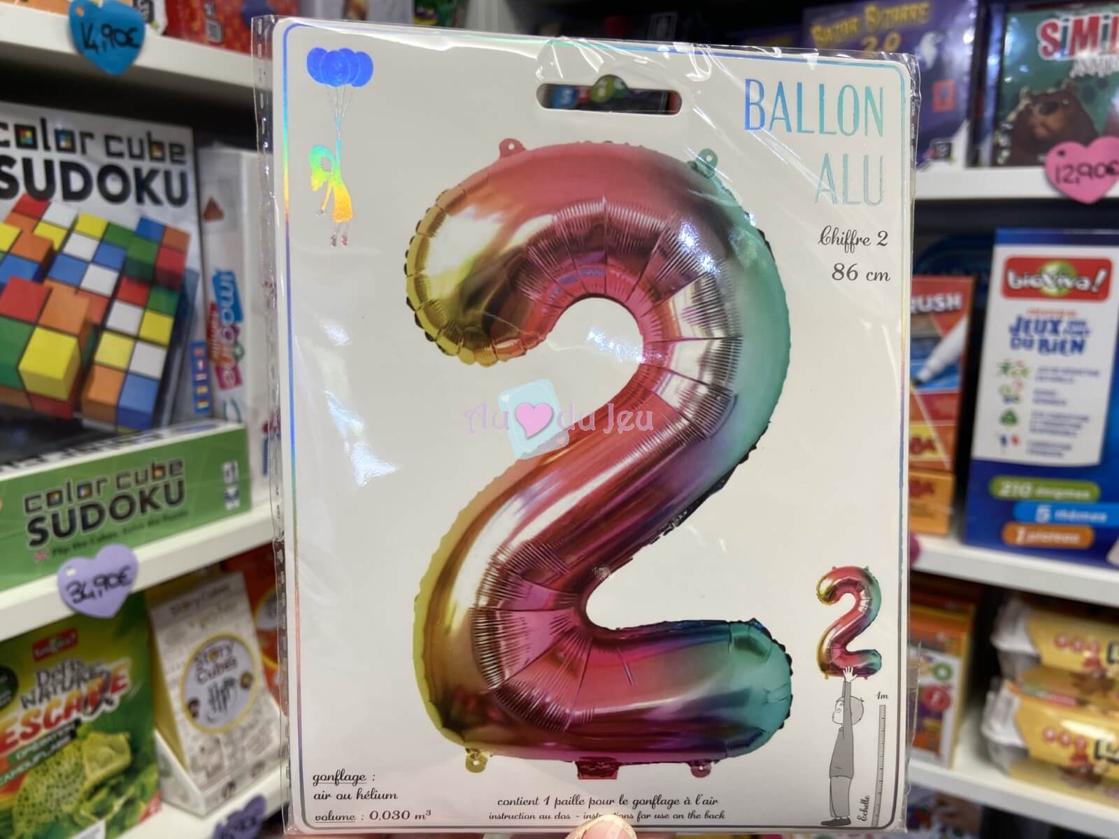 Ballon Chiffre 2 Irise Pastel 