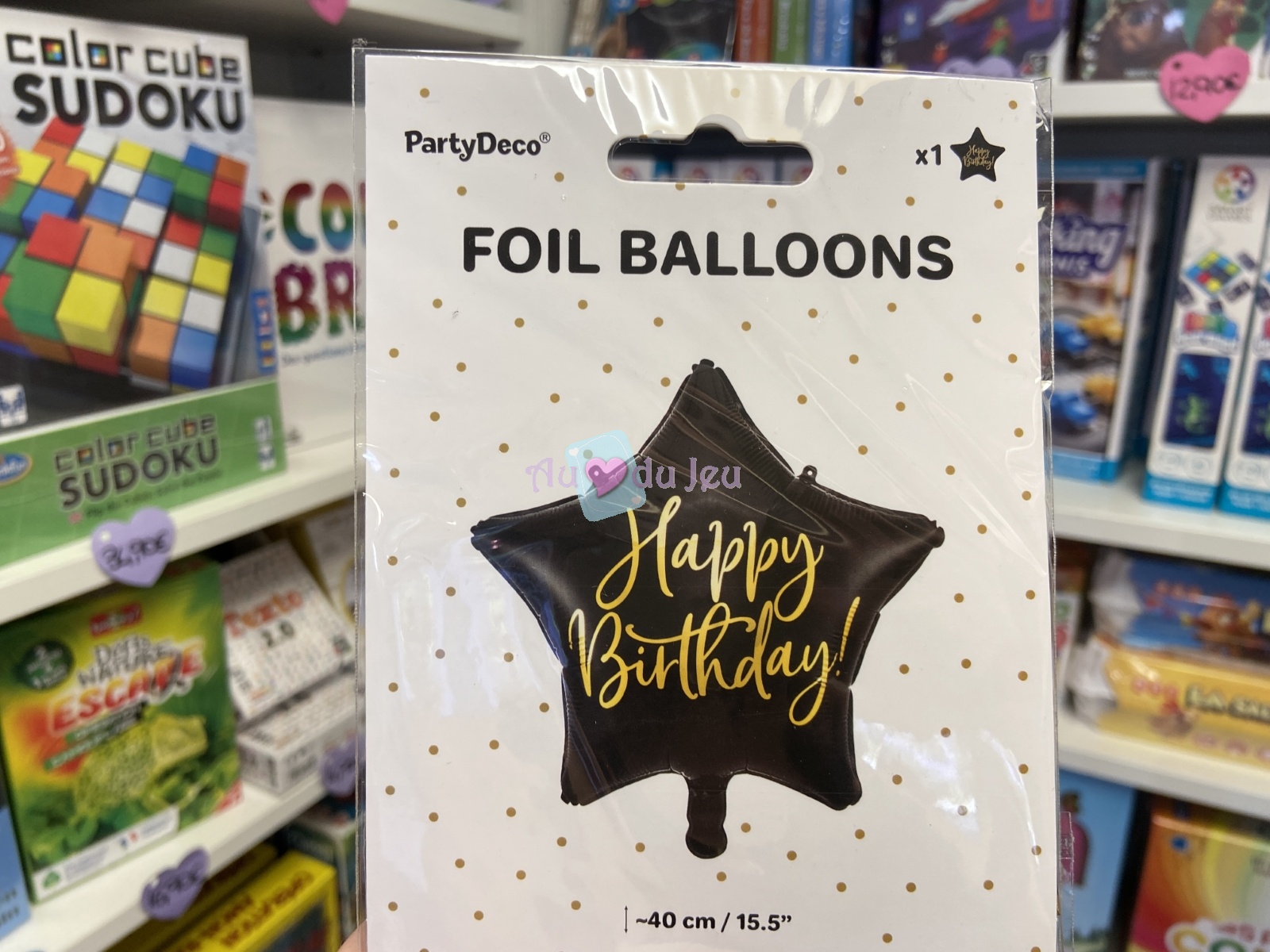 Ballon Etoile Happy Birthday Noir PartyDeco