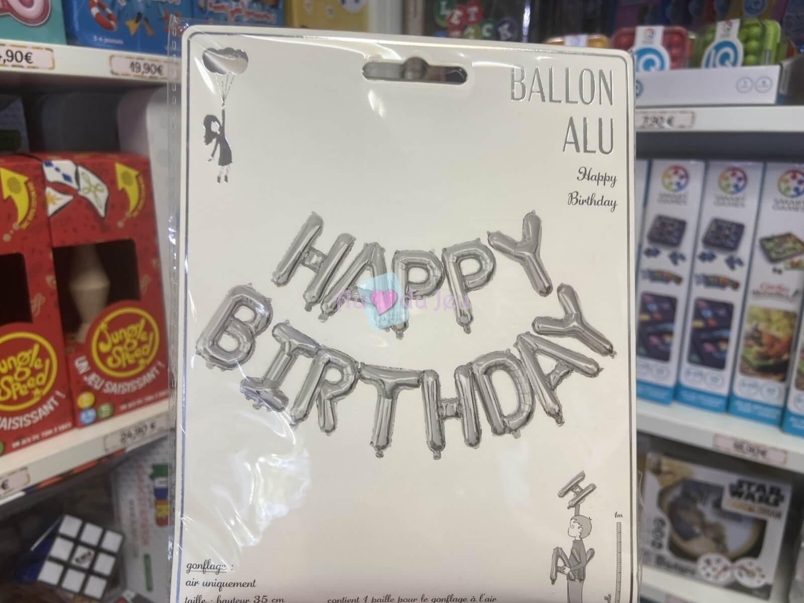 Guirlande Ballons Happy Birthday Argent 