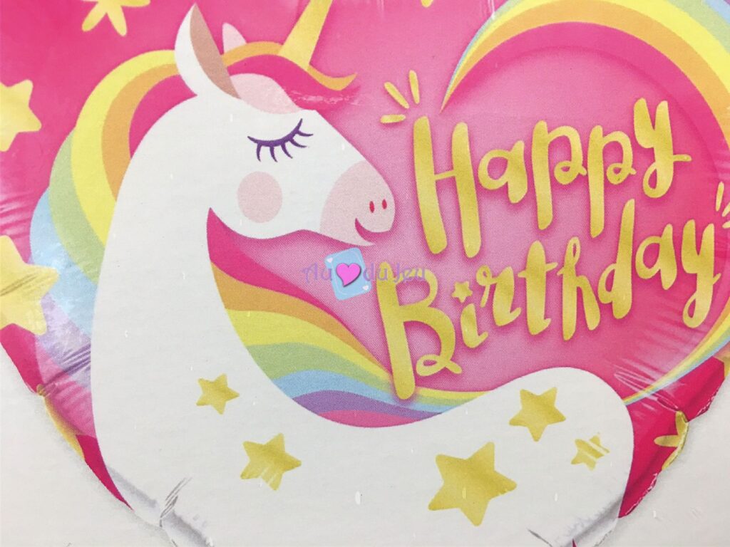 Ballon Hélium Coeur Licorne - Au Coeur Du Jeu