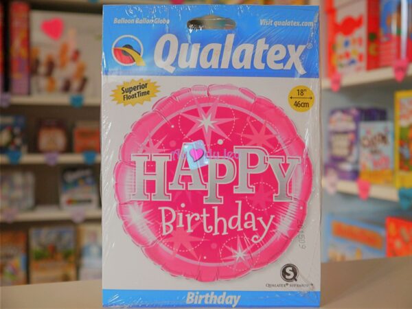 1 ballon helium joyeux anniversaire rose 1470 1 Qualatex