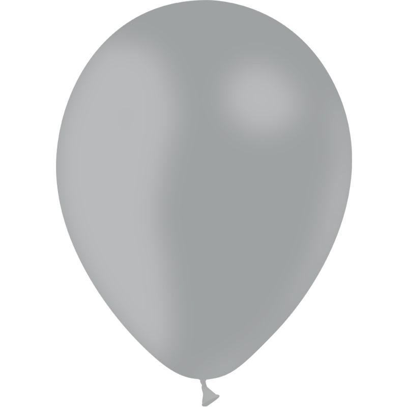 10 Ballons Latex 30 cm - Gris - Au Coeur du Jeu