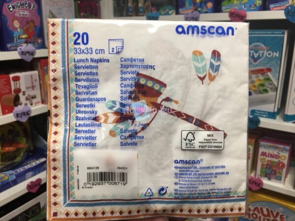 20 serviettes indiens 4413 2 Amscan