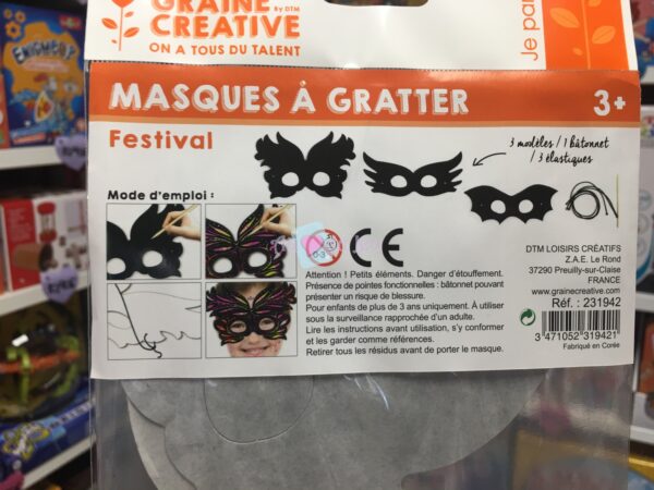 3 masques a gratter festival 4450 2 Graine Creative