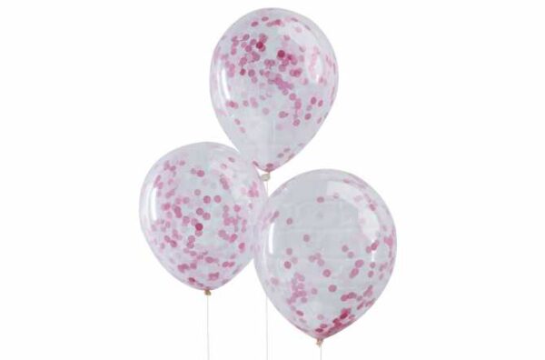 5 Ballons Confetti Rose Ginger Ray
