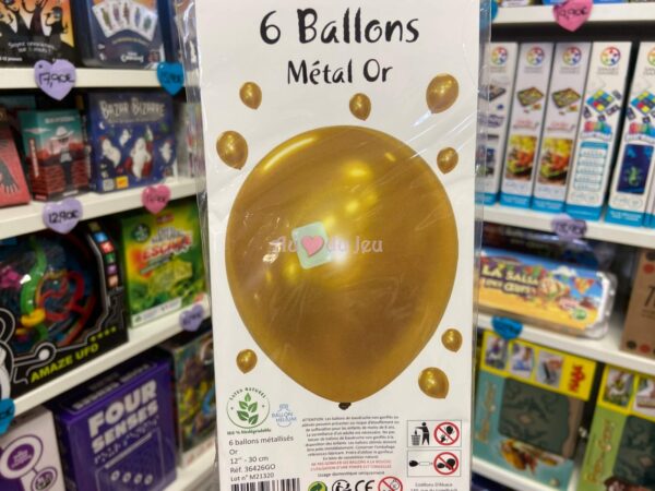 6 ballons metal dore 12 6231 1