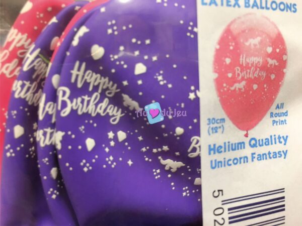6 balloons happy birthday licorne 3188 2