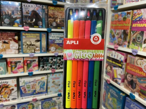 6 crayons de couleurs jumbo fluo 5789 1 APLI Kids