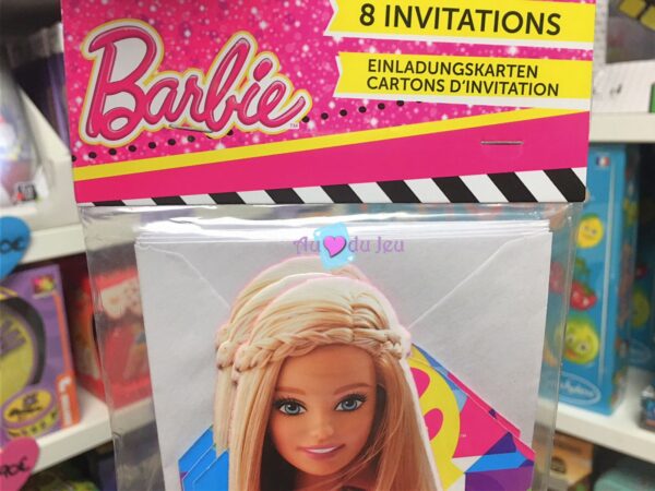 8 cartes invitations barbie 3166 2 Amscan