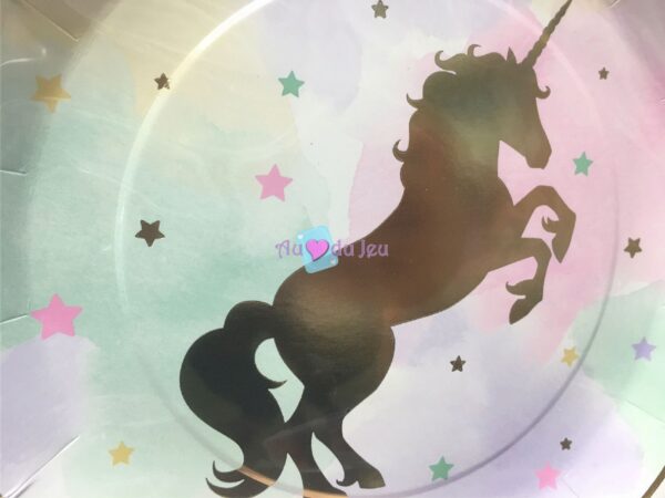 8 Assiettes Licorne Dorée – Image 2