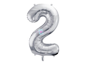 Ballon Chiffre 2 - Argente (86 cm) PartyDeco