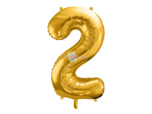 Ballon Chiffre 2 - Dore (86 cm) PartyDeco