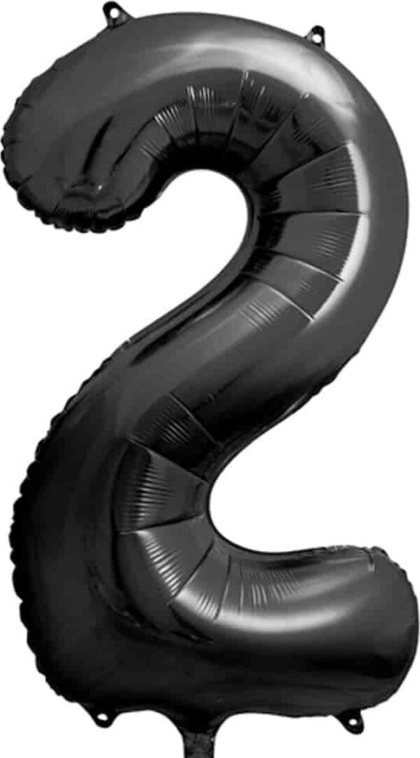 Ballon Chiffre 2 Noir (86 cm) PartyDeco