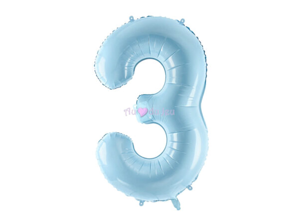 Ballon Chiffre 3 - Bleu Clair (86 cm) PartyDeco