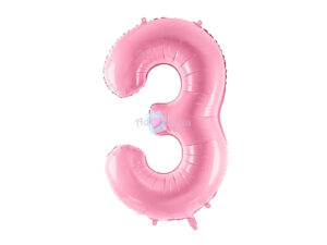 Ballon Chiffre 3 - Rose Clair (86 cm) PartyDeco