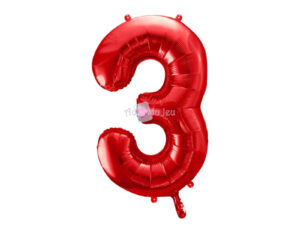 Ballon Chiffre 3 - Rouge (86 cm) Amscan