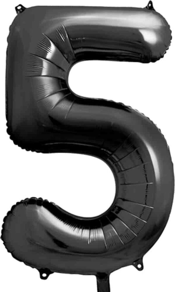 Ballon Chiffre 5 - Noir (86 cm) PartyDeco