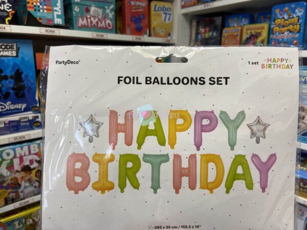 Ballon Lettres Bappy Birthday Pastel McParty