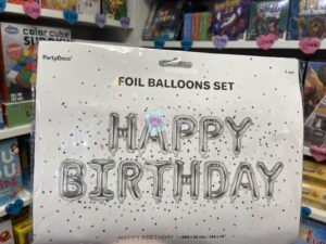 Ballon Lettres Happy Birthday Argente McParty