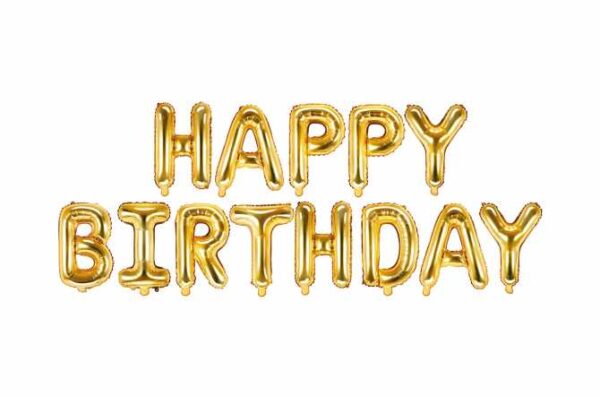 Ballon Lettres Happy Birthday Gold McParty