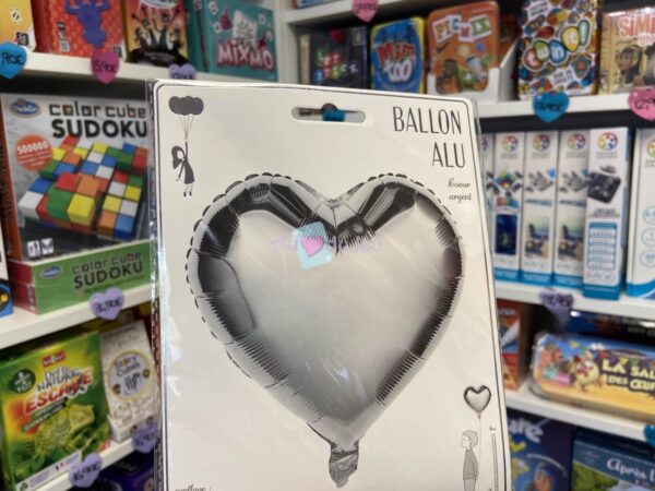 ballon mylar coeur argent 6494 1