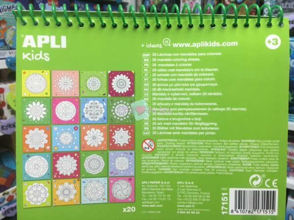 Cahier de 20 Feuilles de Coloriage Mandala APLI Kids
