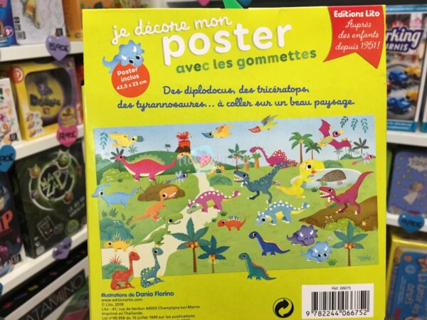 gommettes poster dinosaures 3821 2 Editions Lito