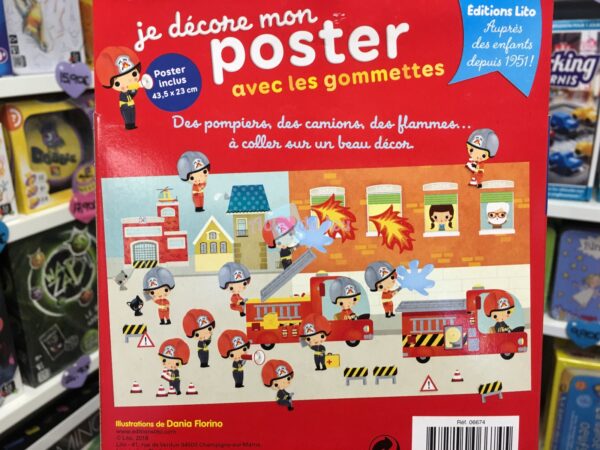gommettes poster pompiers 3820 2 Editions Lito