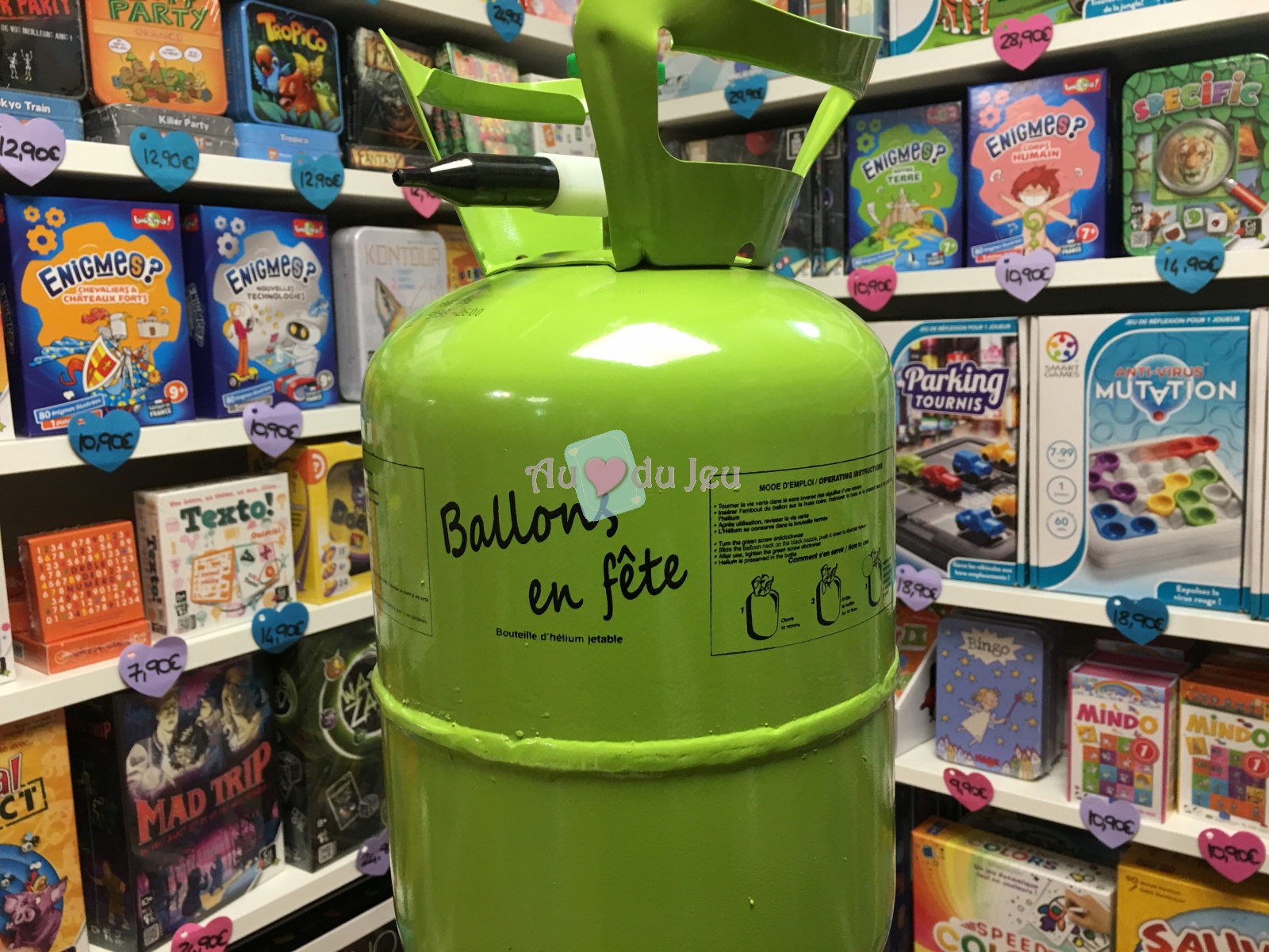 Bonbonne Hélium 30 Ballons - Au Coeur du Jeu