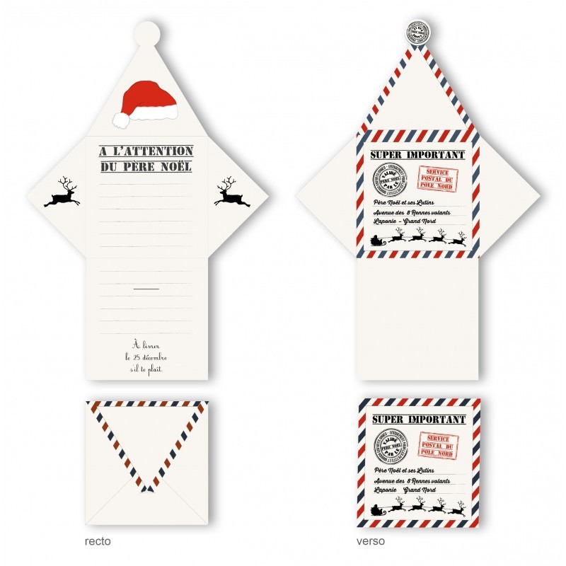 2 Lettres Père Noël + 2 Enveloppes - Annikids