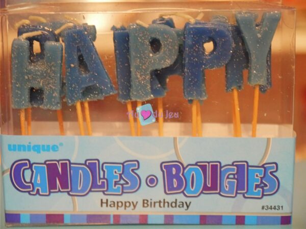 standard bougies happy birthday bleu brillant 1619 1 Unique