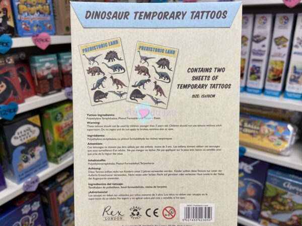 tatouages temporaires dinosaures 6188 2 Rex London